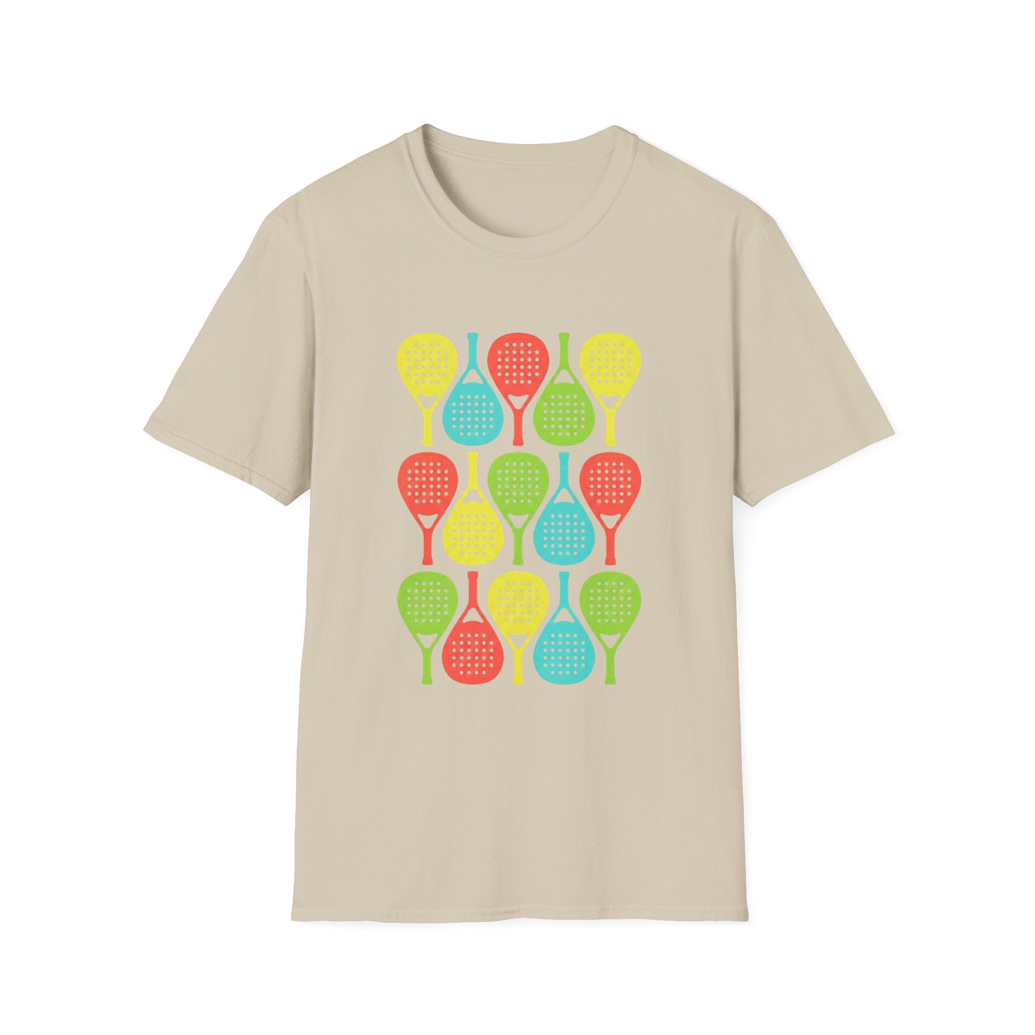 Ganz viele bunte Padel T-Shirt