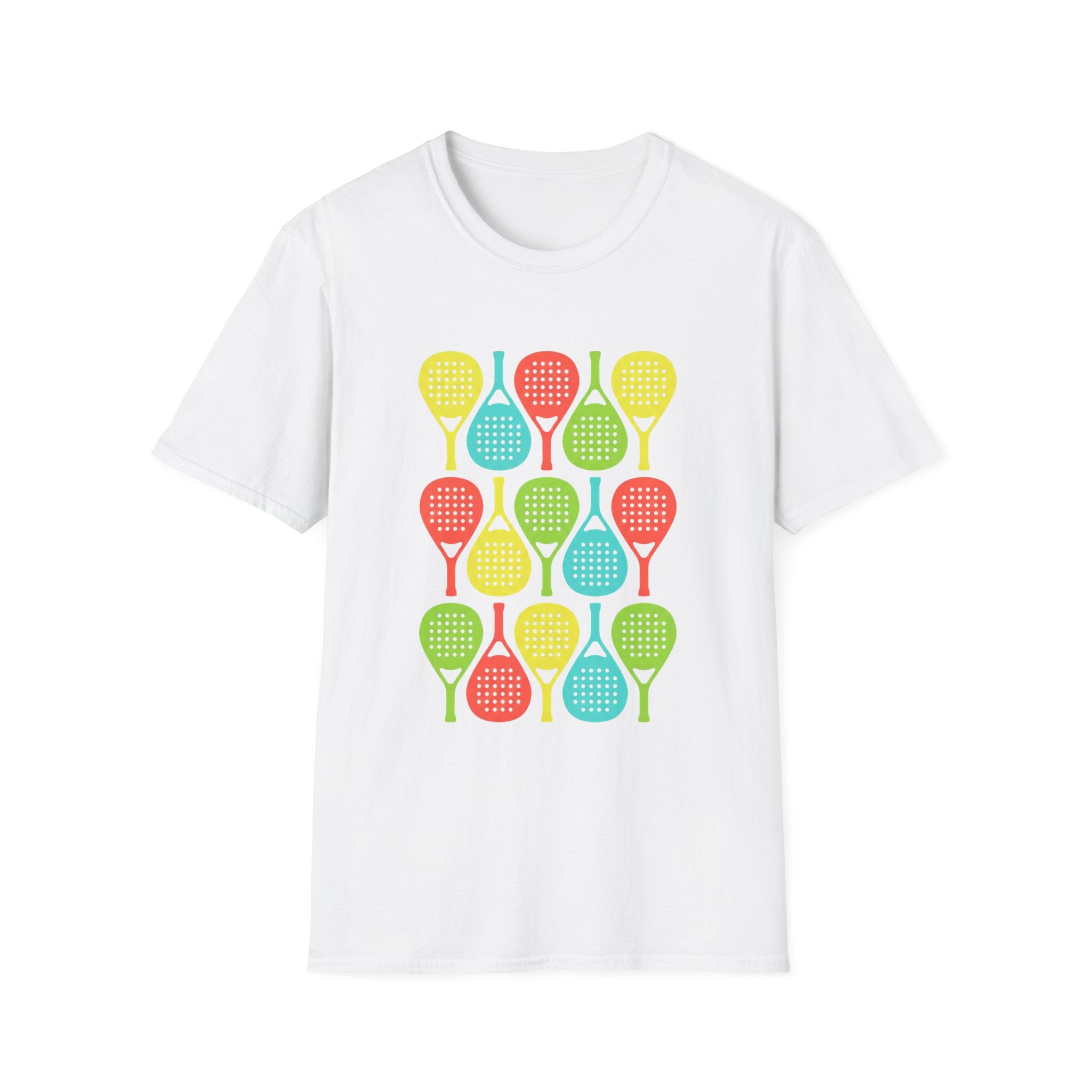 Ganz viele bunte Padel T-Shirt