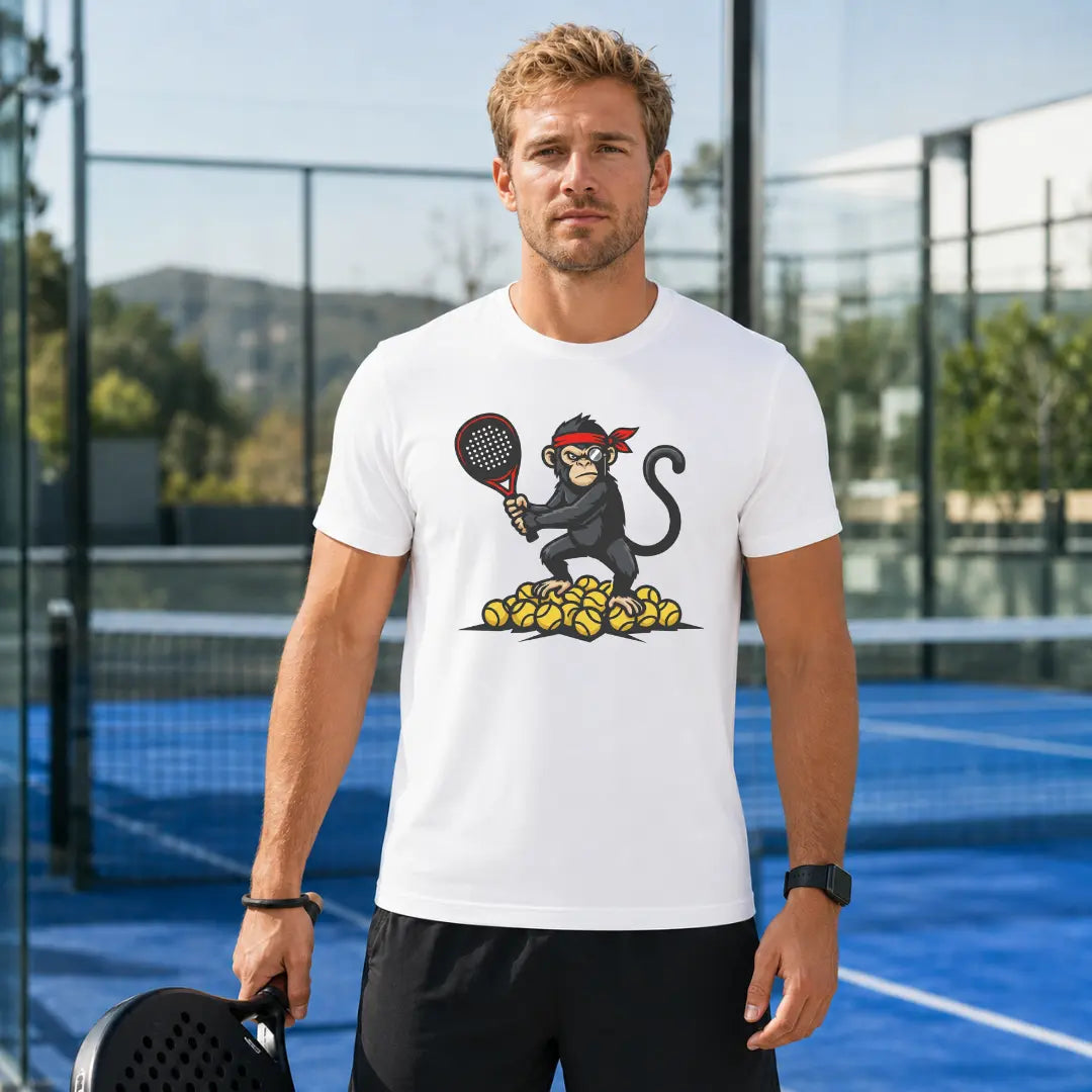 Padel Affe mit Monokel T-Shirt