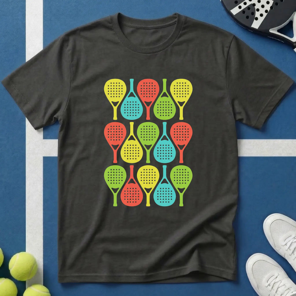 Buntes Padel Pop Art Pattern T-Shirt