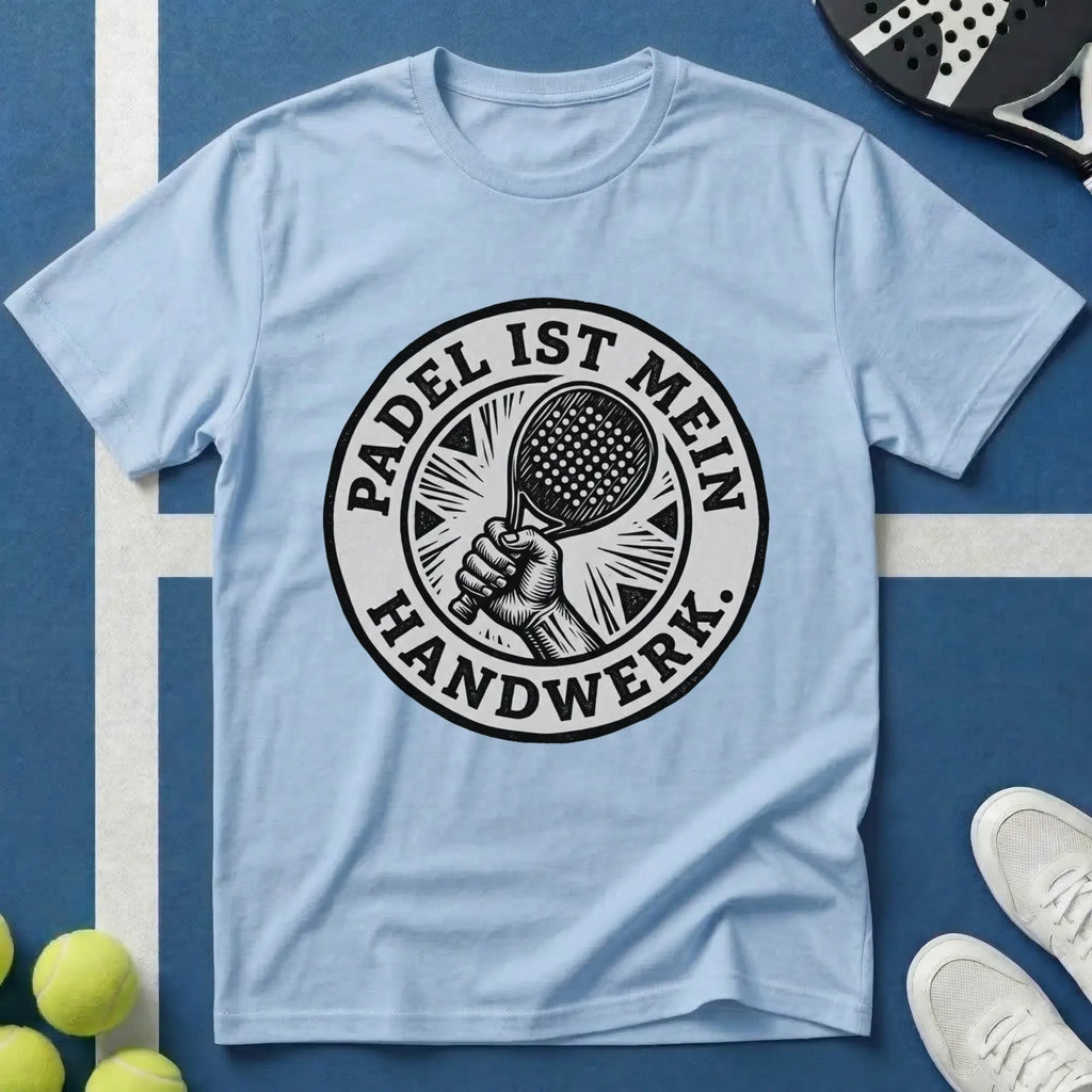 Padel ist mein Handwerk Wappen T-Shirt