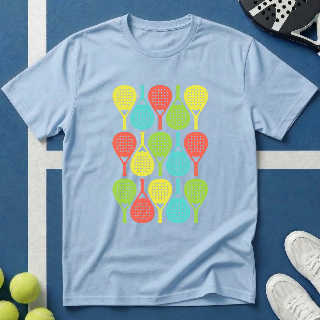 Buntes Padel Pop Art Pattern T-Shirt