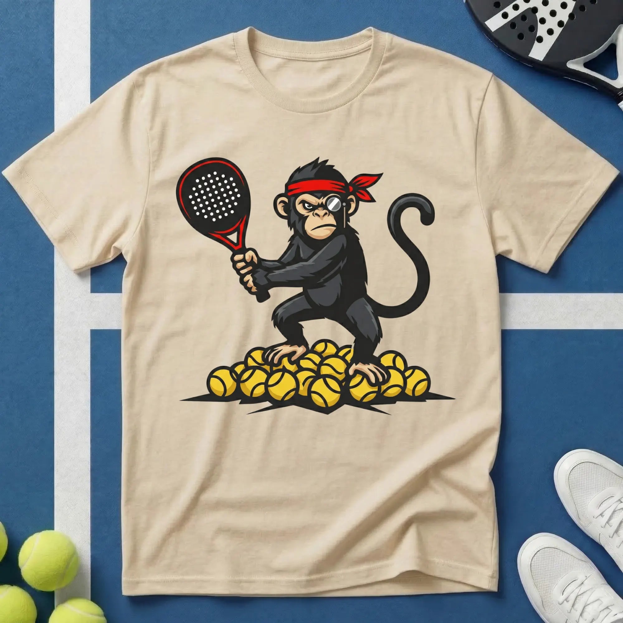Padel Affe mit Monokel T-Shirt