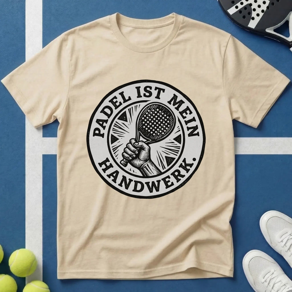 Padel ist mein Handwerk Wappen T-Shirt