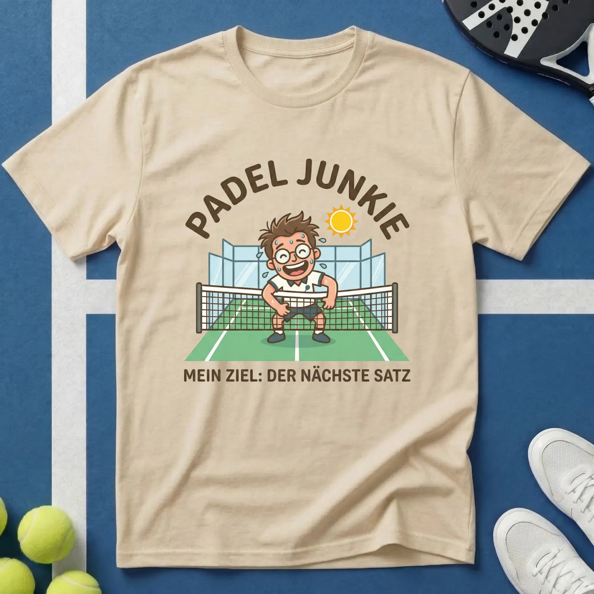 Padel Junkie mit Ziel T-Shirt