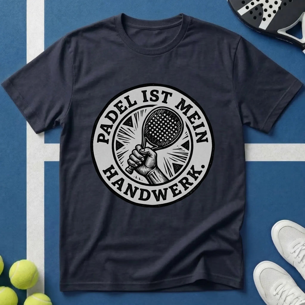 Padel ist mein Handwerk Wappen T-Shirt