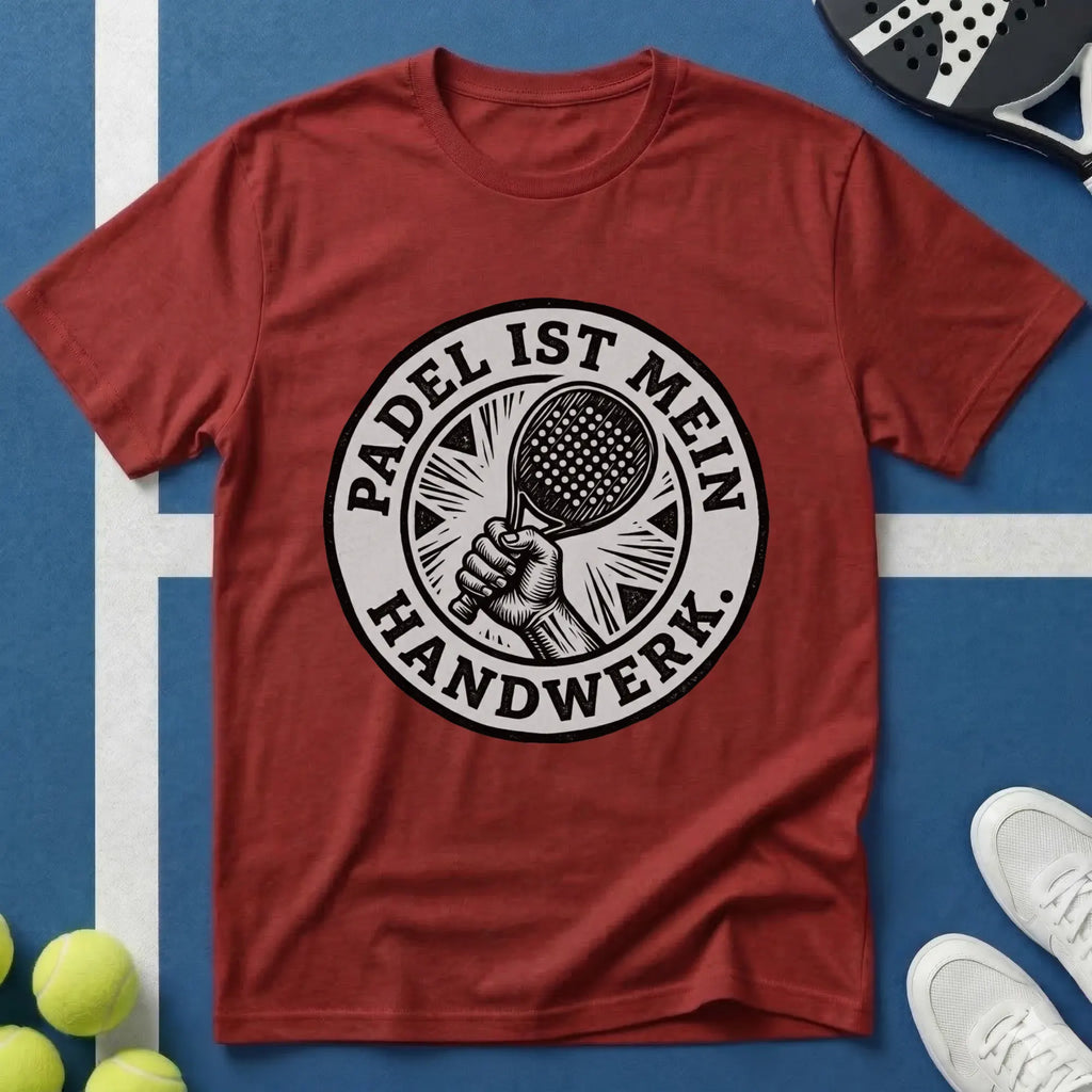 Padel ist mein Handwerk Wappen T-Shirt