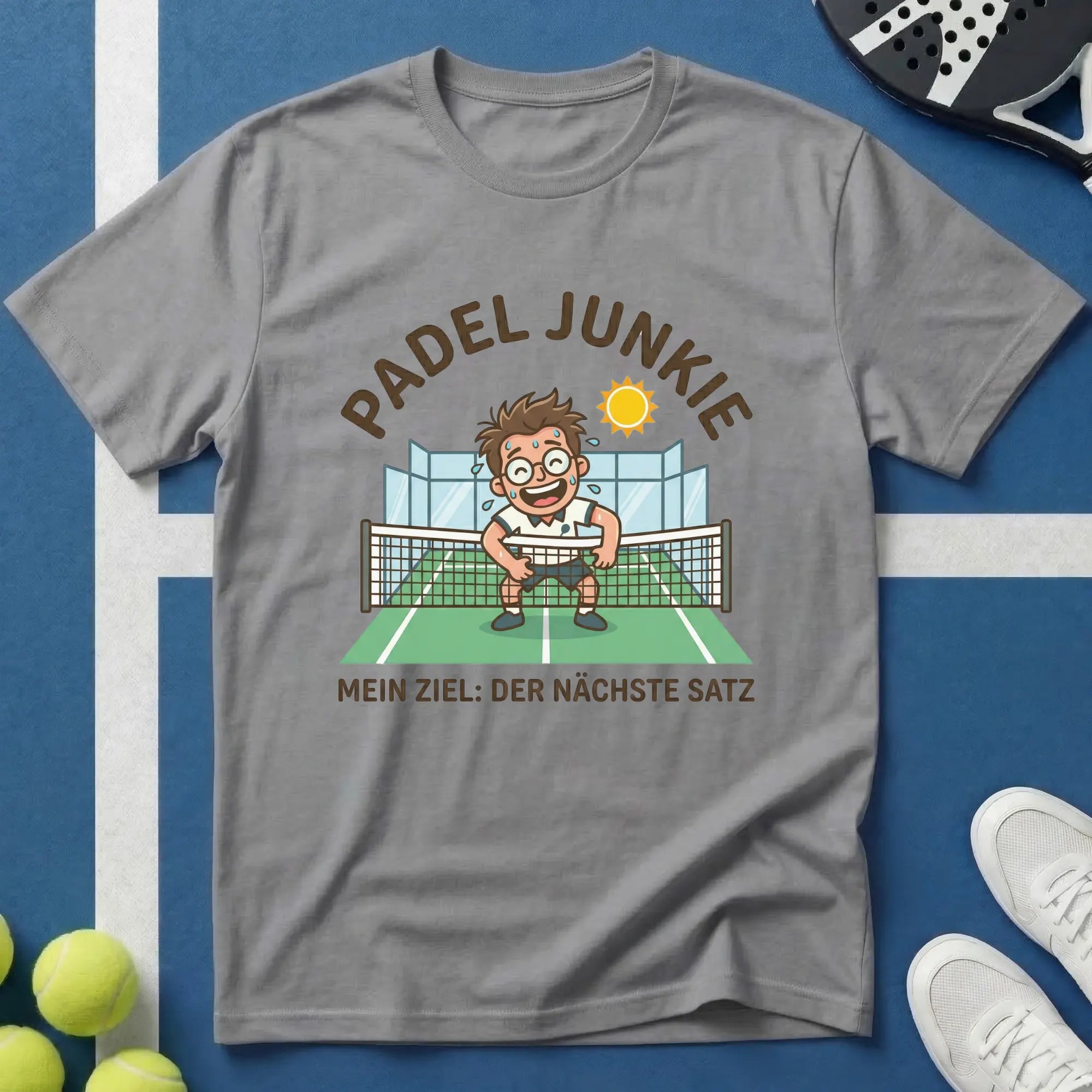 Padel Junkie mit Ziel T-Shirt