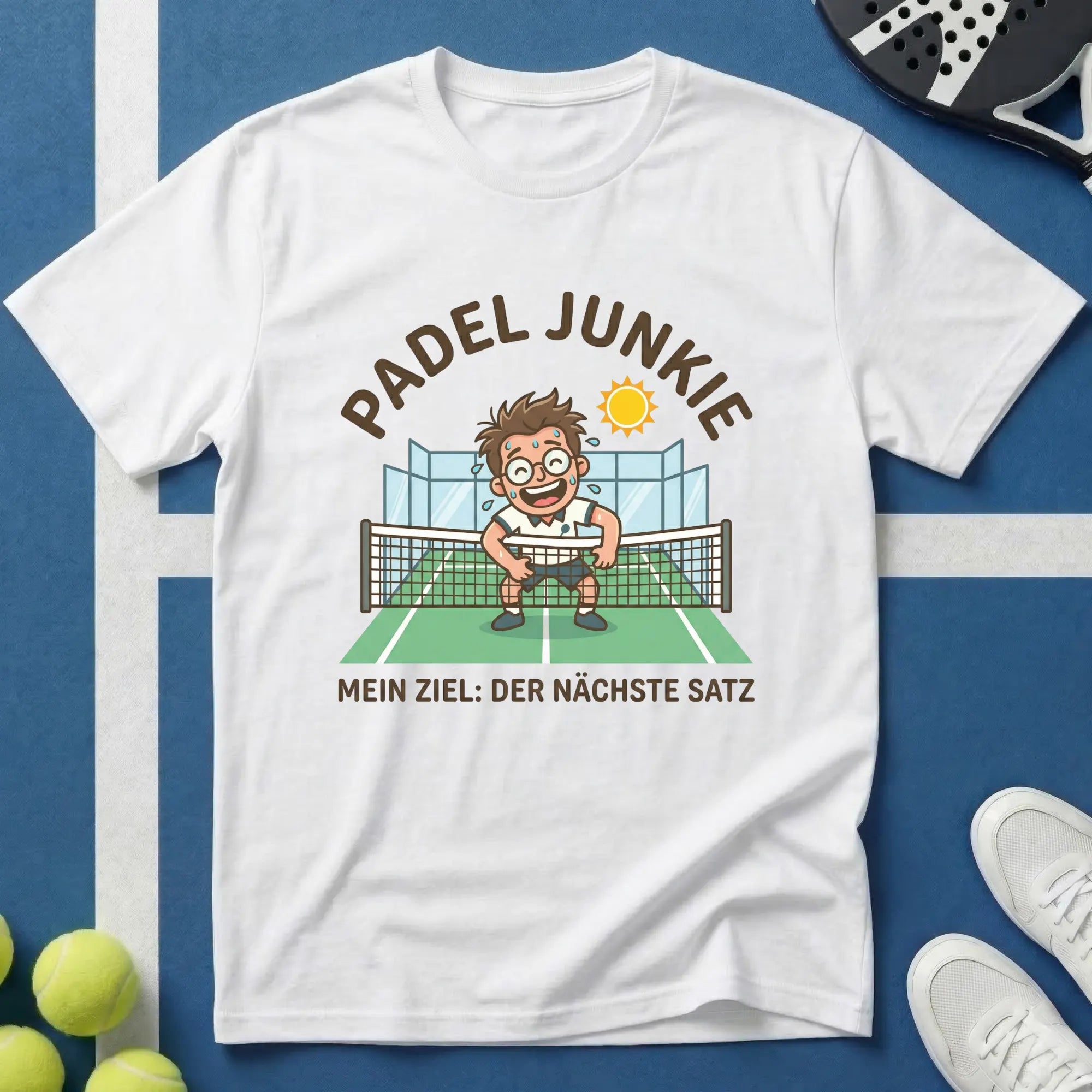 Padel Junkie mit Ziel T-Shirt