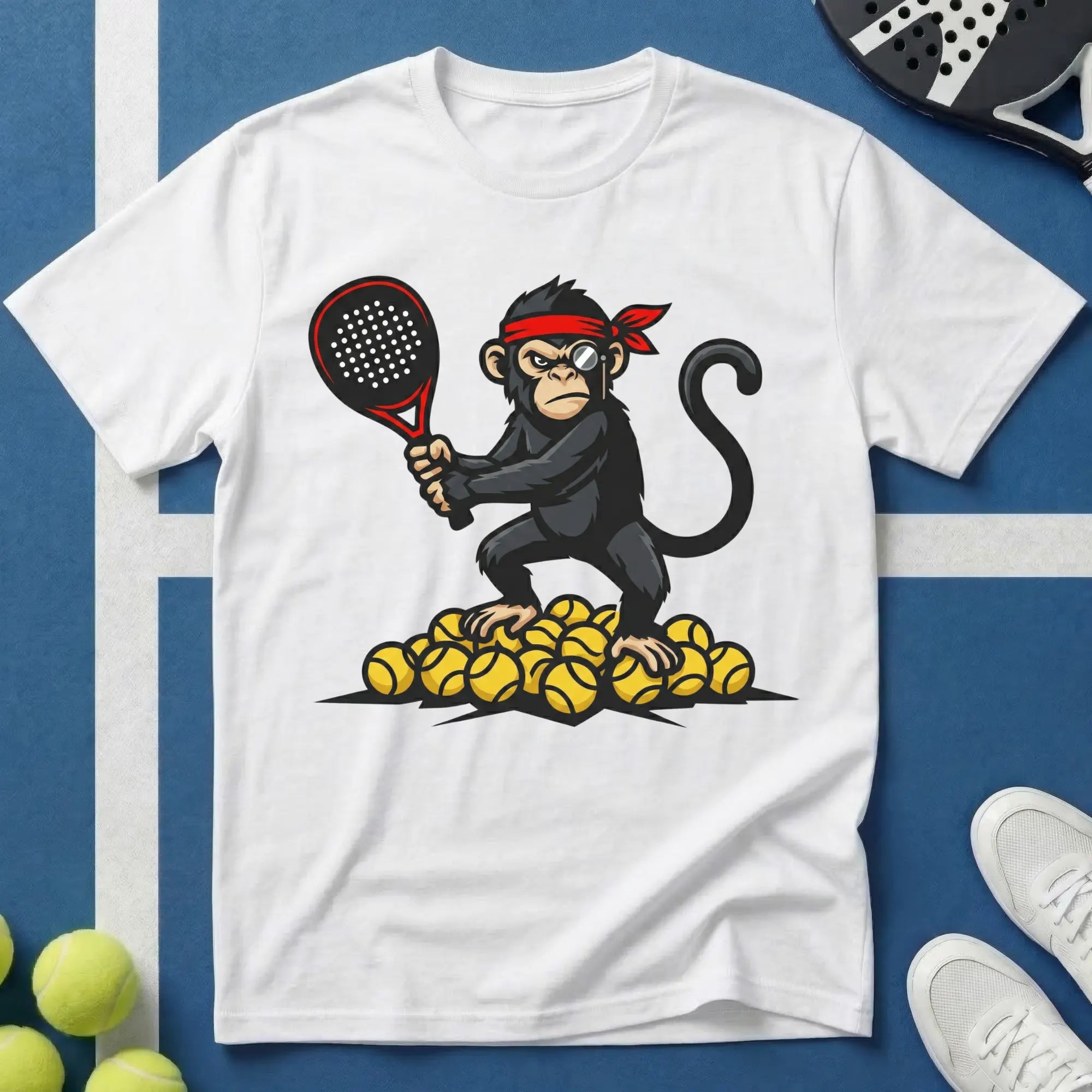 Padel Affe mit Monokel T-Shirt