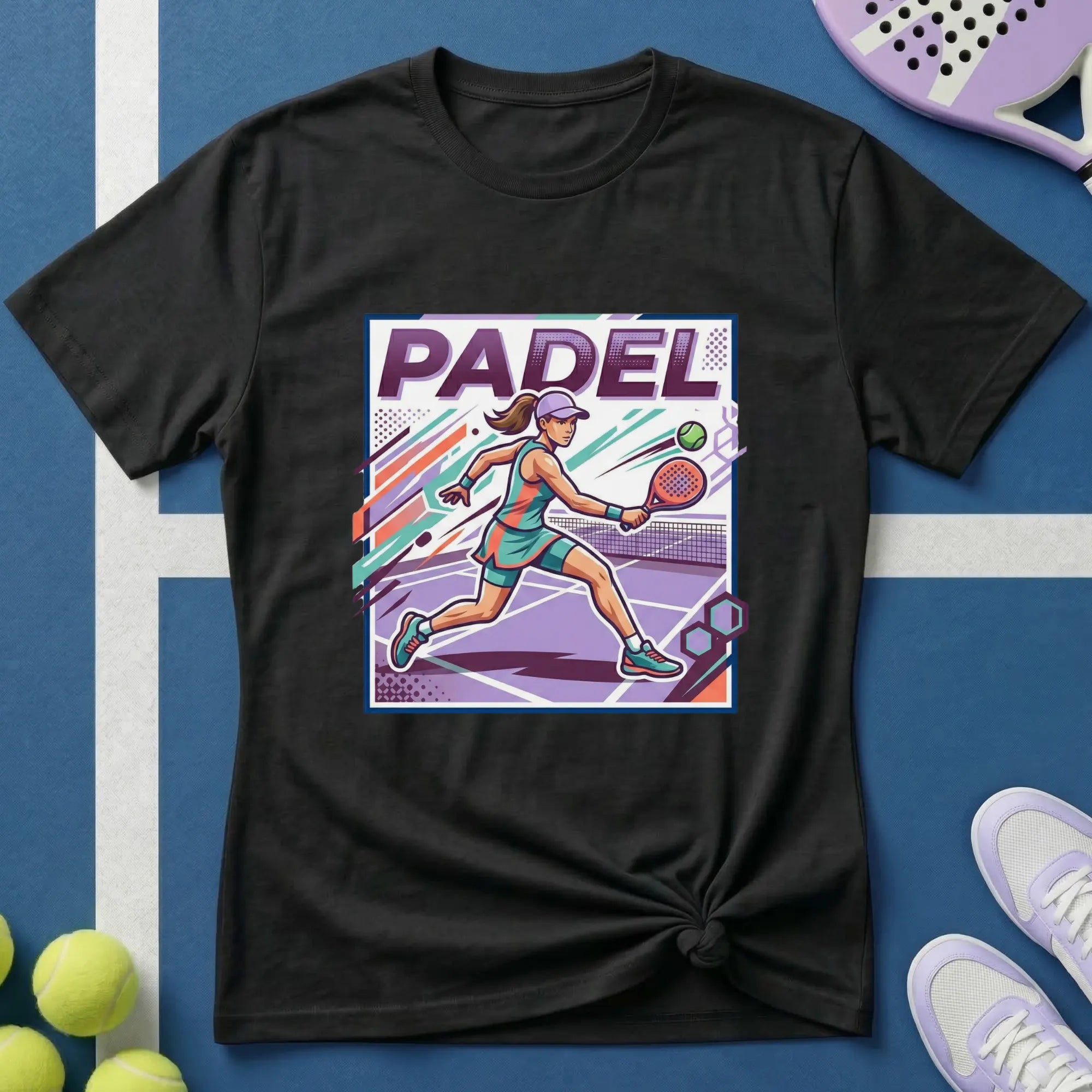 Retro Padel Spielerin T-Shirt