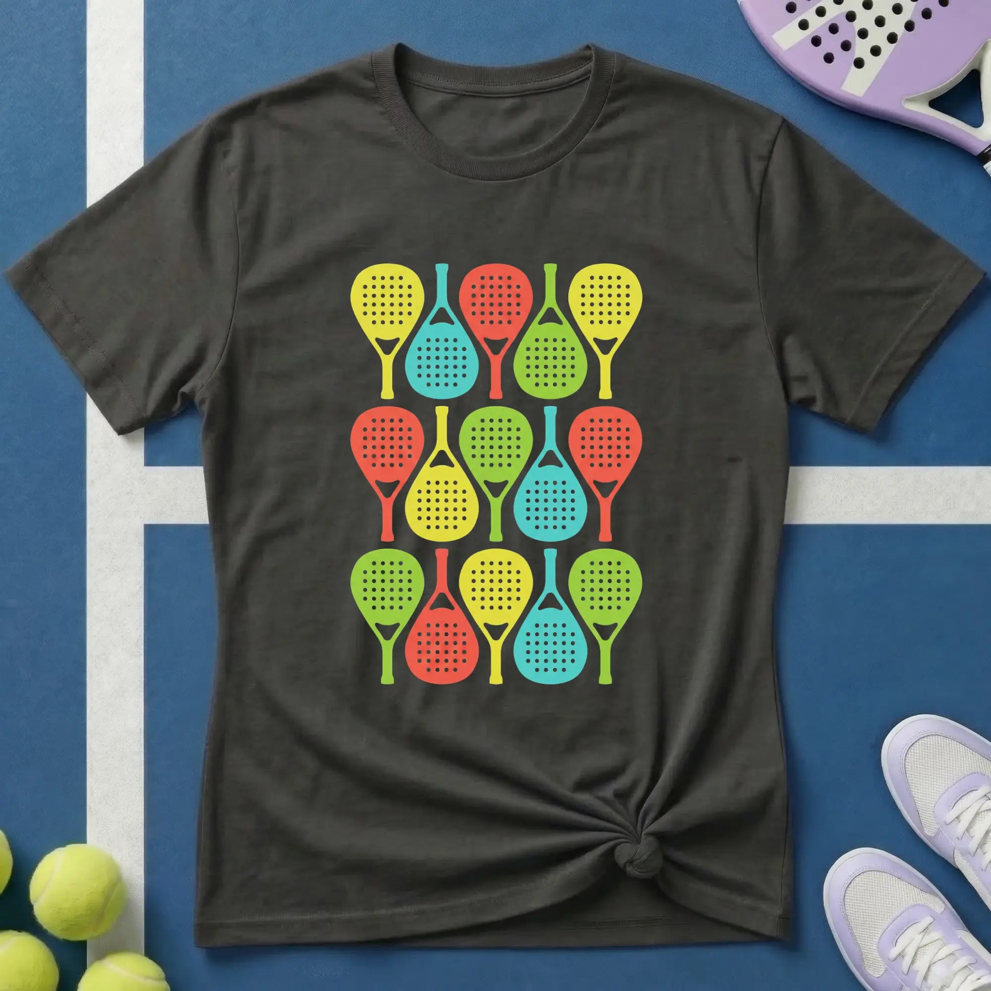 Buntes Padel Pop Art Pattern T-Shirt