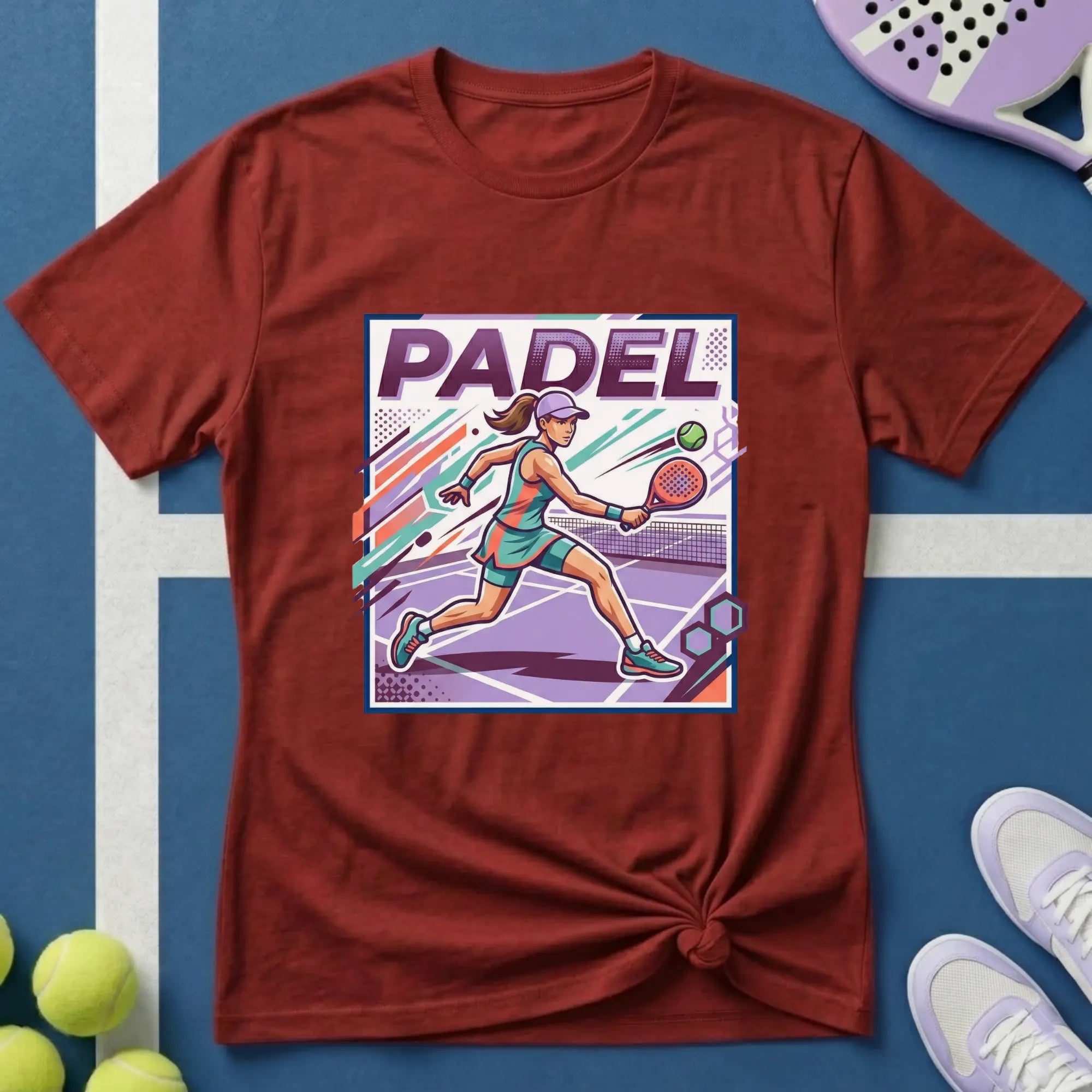 Retro Padel Spielerin T-Shirt