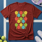 Buntes Padel Pop Art Pattern T-Shirt