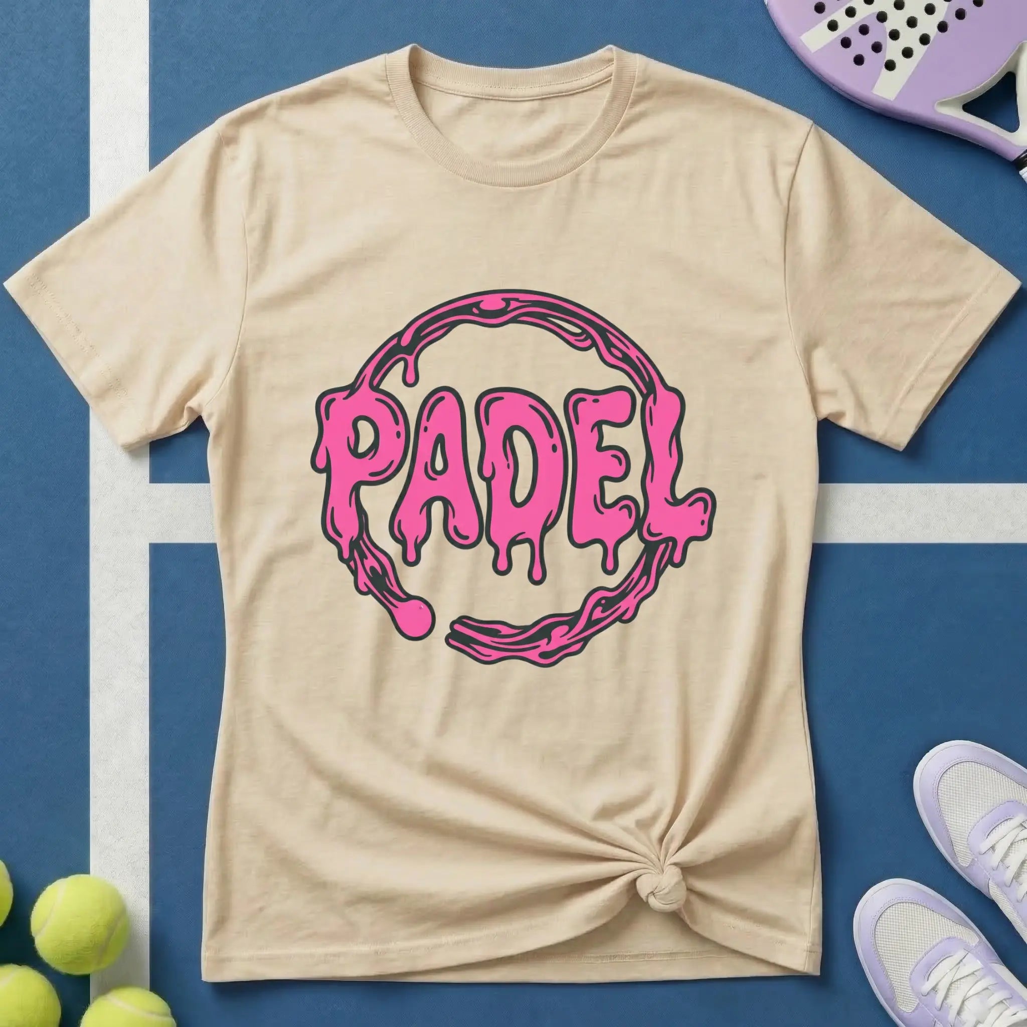 Padel Pinke Drip Schrift T-Shirt