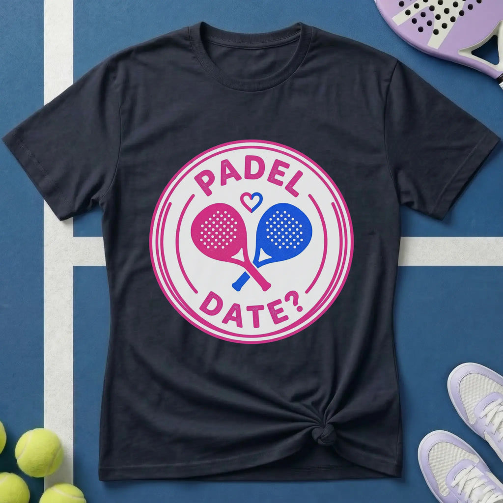 Padel Date Emblem in Pink T-Shirt