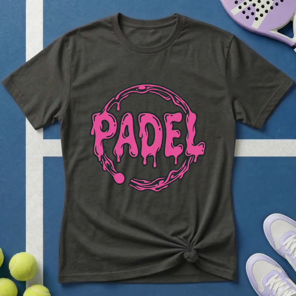 Padel Pinke Drip Schrift T-Shirt