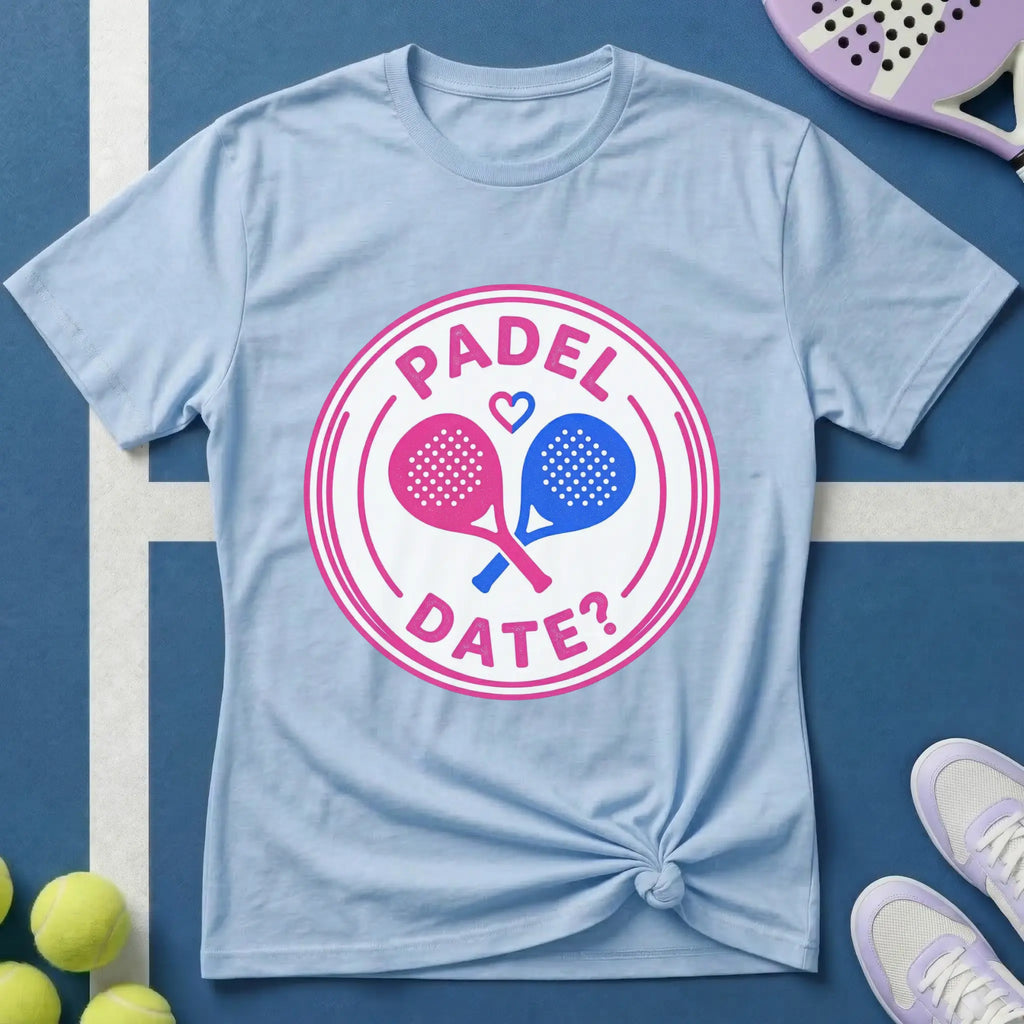 Padel Date Emblem in Pink T-Shirt