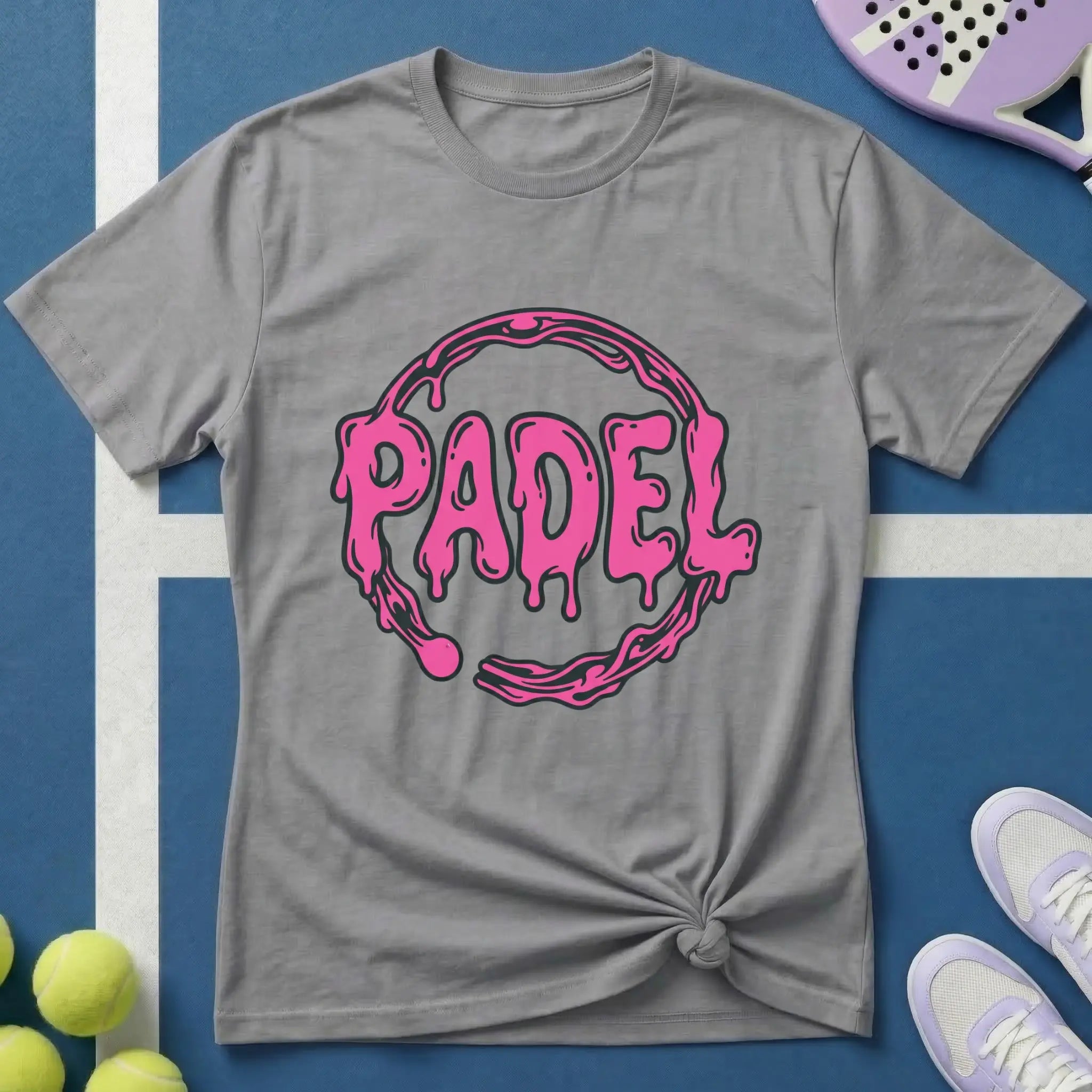 Padel Pinke Drip Schrift T-Shirt