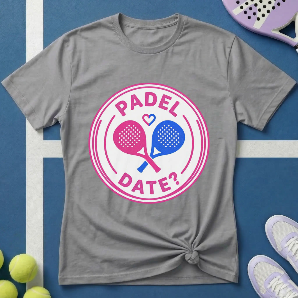 Padel Date Emblem in Pink T-Shirt