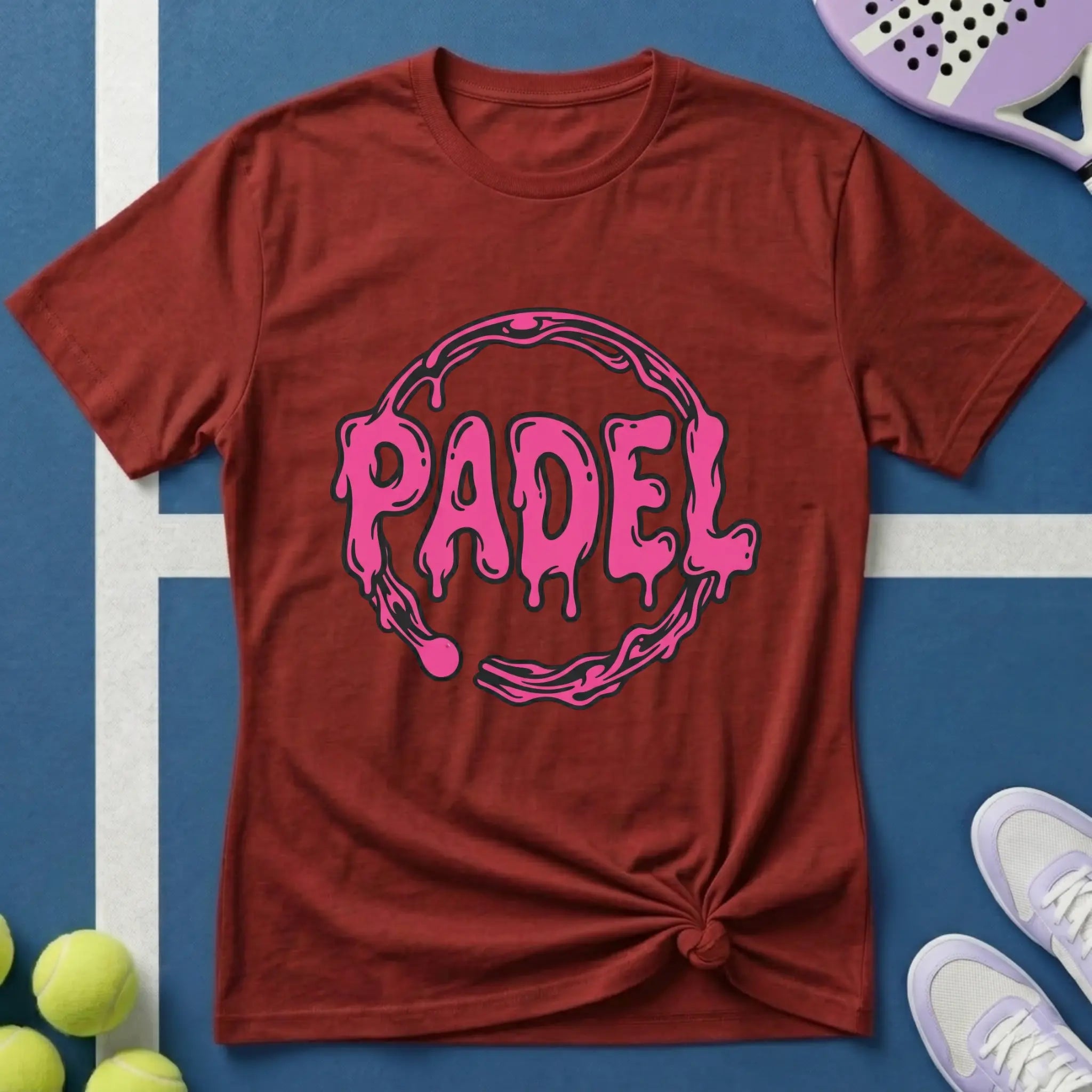 Padel Pinke Drip Schrift T-Shirt