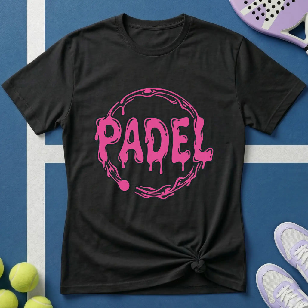 Padel Pinke Drip Schrift T-Shirt