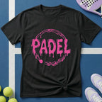 Padel Pinke Drip Schrift T-Shirt