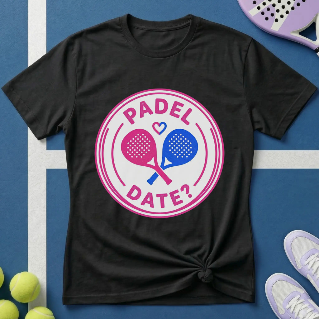 Padel Date Emblem in Pink T-Shirt