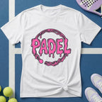 Padel Pinke Drip Schrift T-Shirt