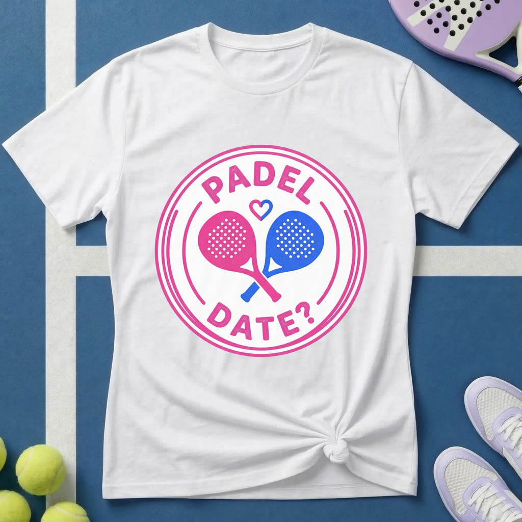 Padel Date Emblem in Pink T-Shirt