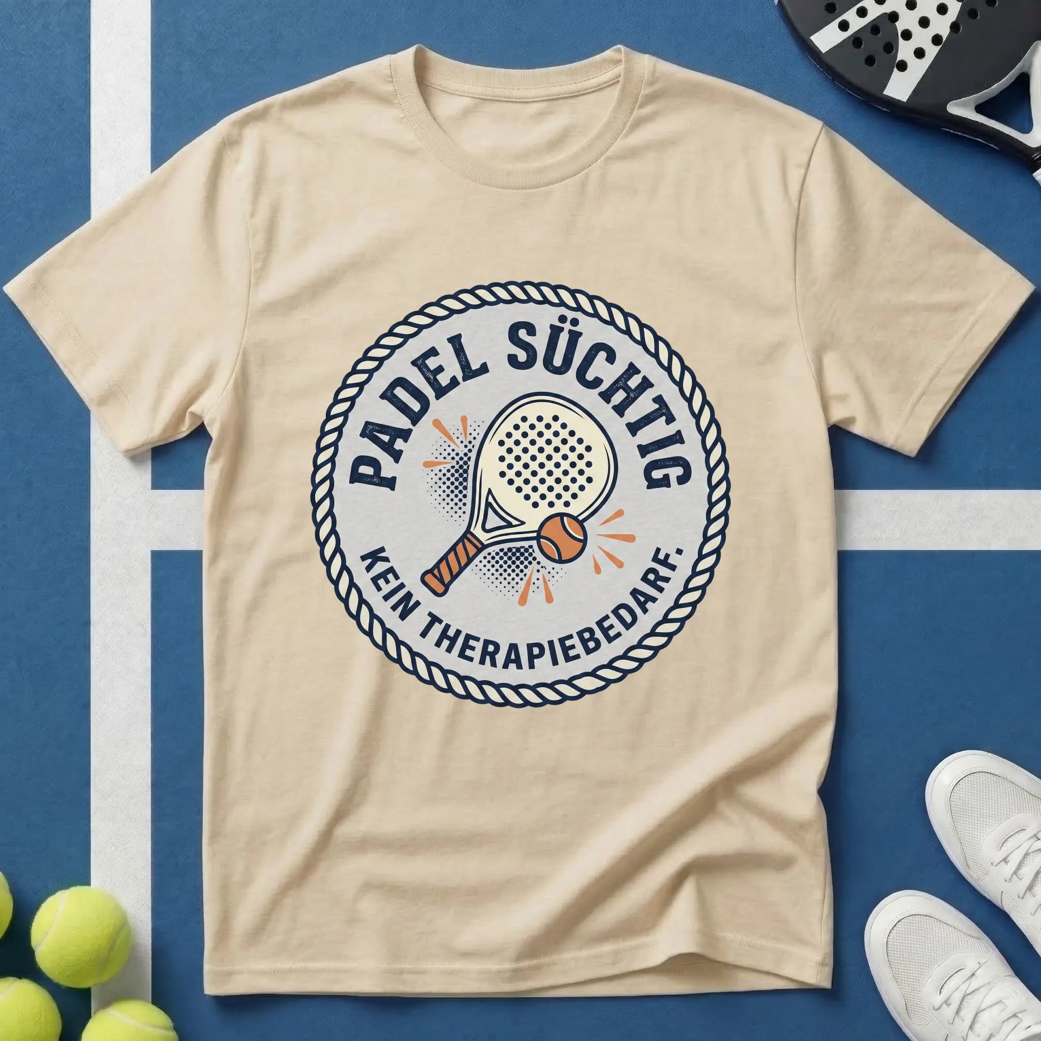 Padel süchtig Vintage Badge T-Shirt