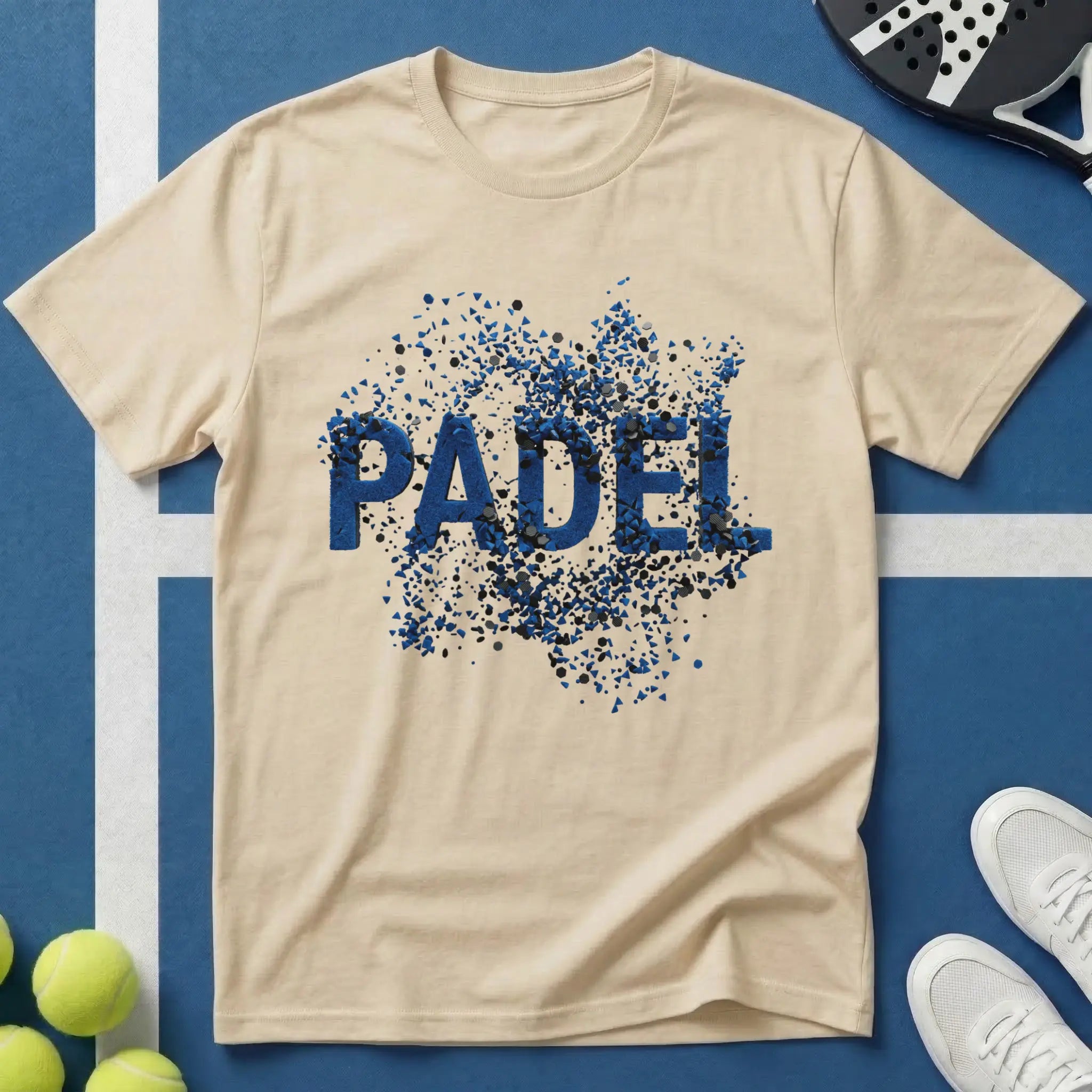 Padel Blaue 3D Explosion T-Shirt