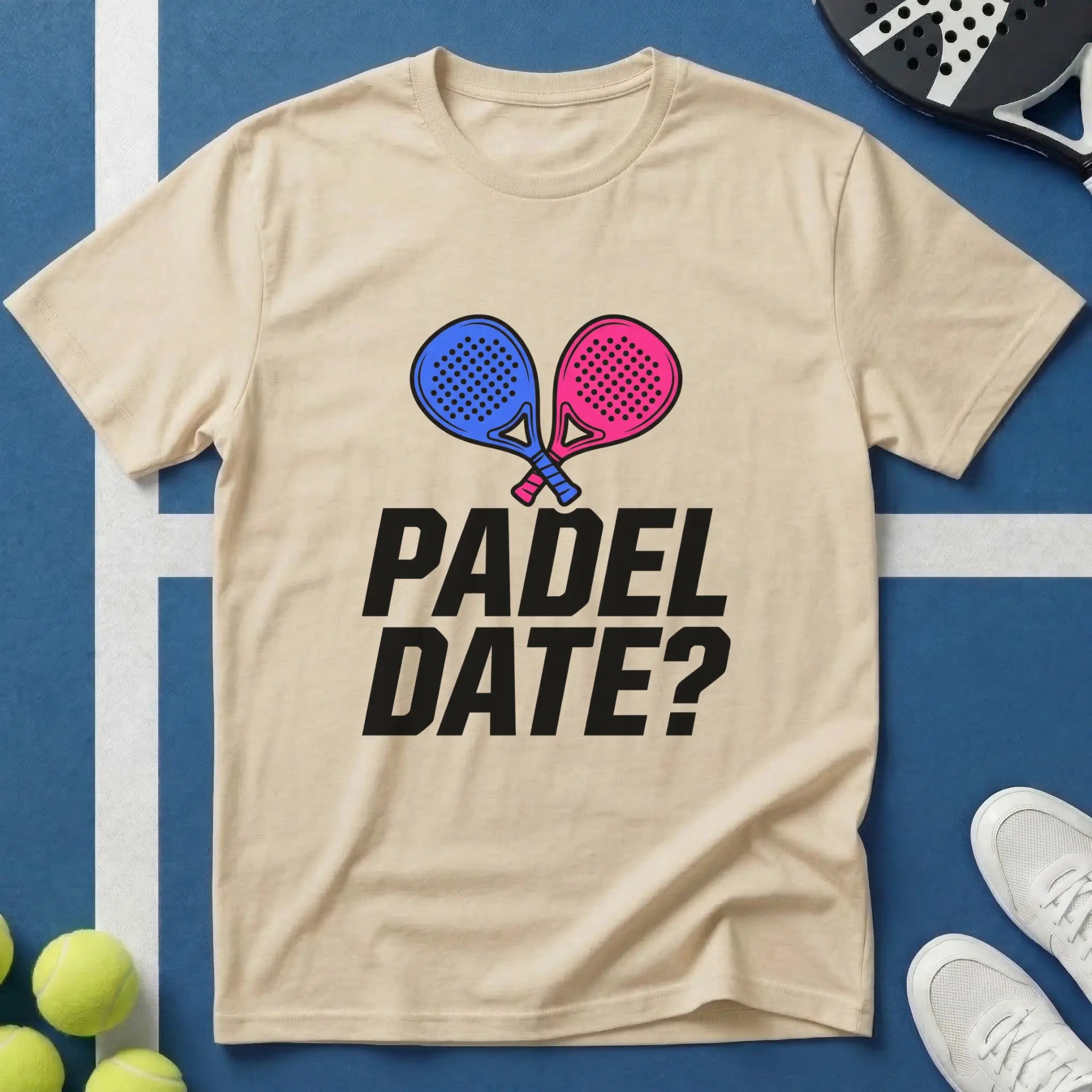Padel Date? Blau Pink T-Shirt