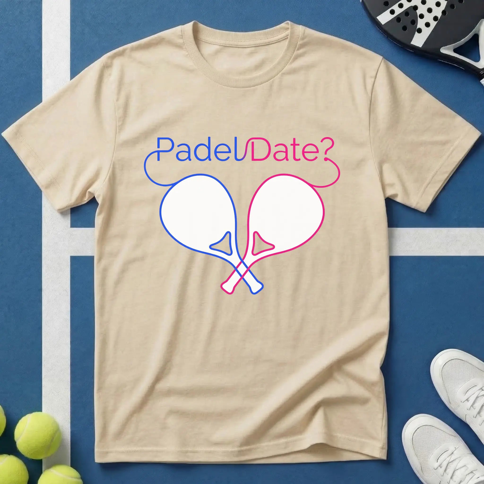 Padel Date mit Schlägern T-Shirt