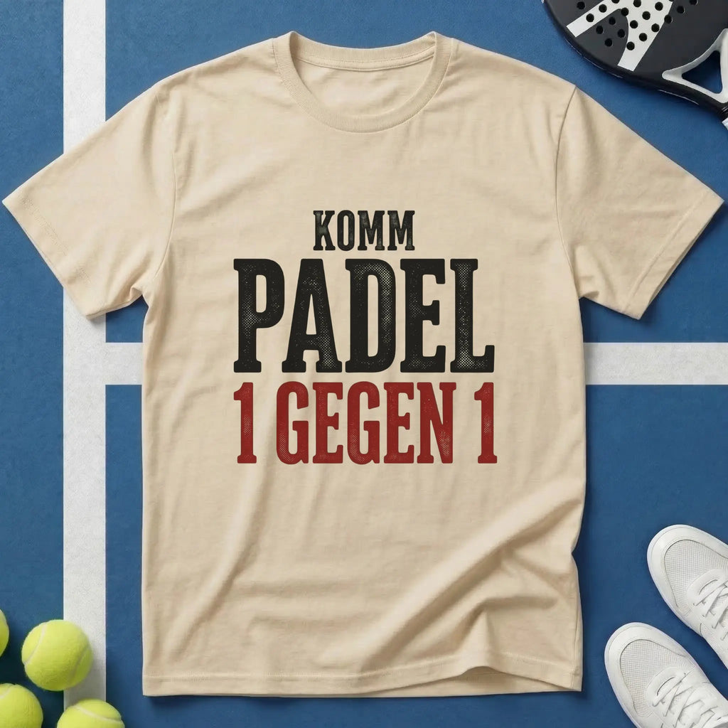 Komm Padel 1 Gegen 1 Typografie T-Shirt