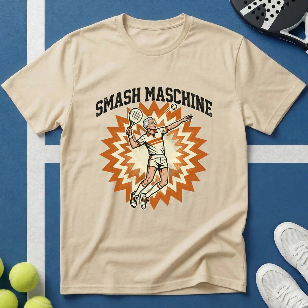 Smash Maschine Retro Vintage Padel T-Shirt