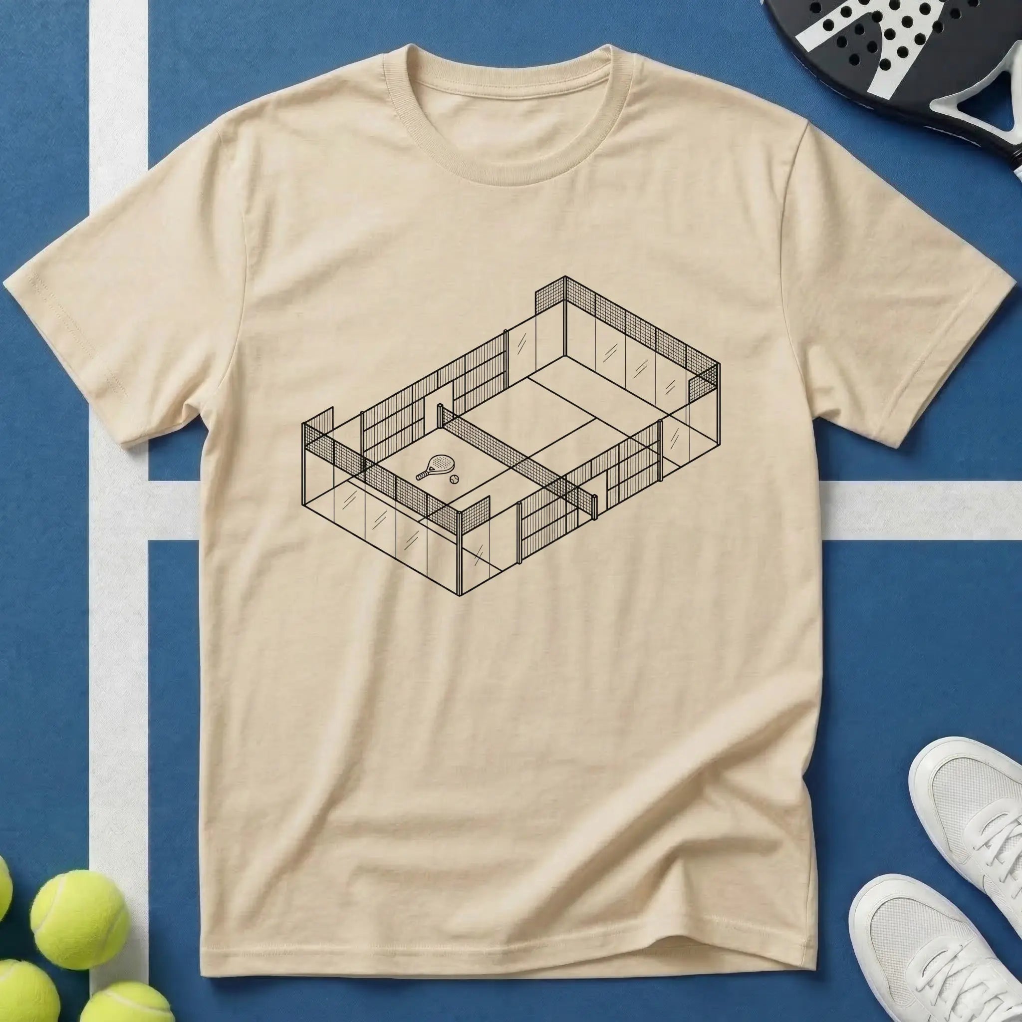 Padel-Court Line Art T-Shirt