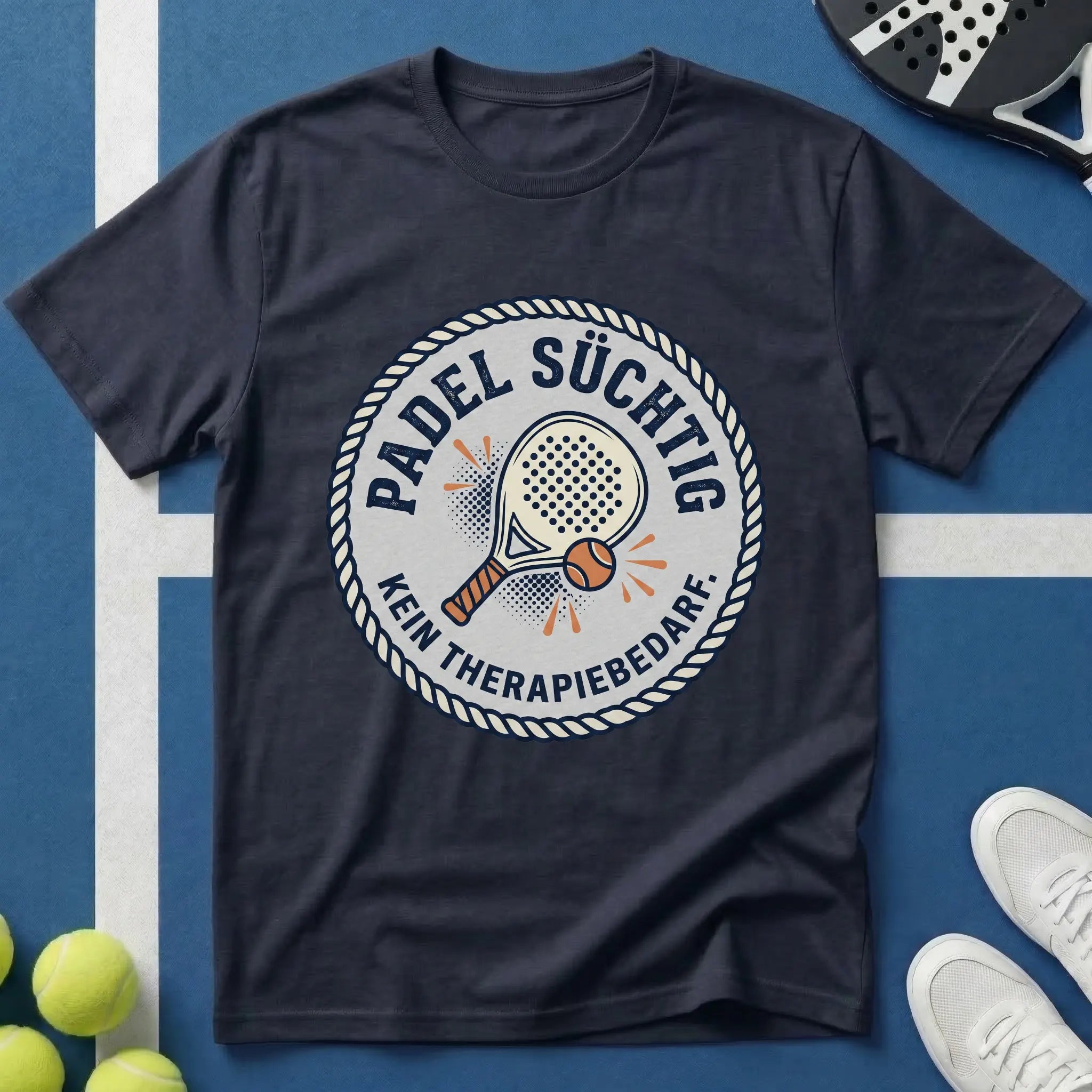 Padel süchtig Vintage Badge T-Shirt