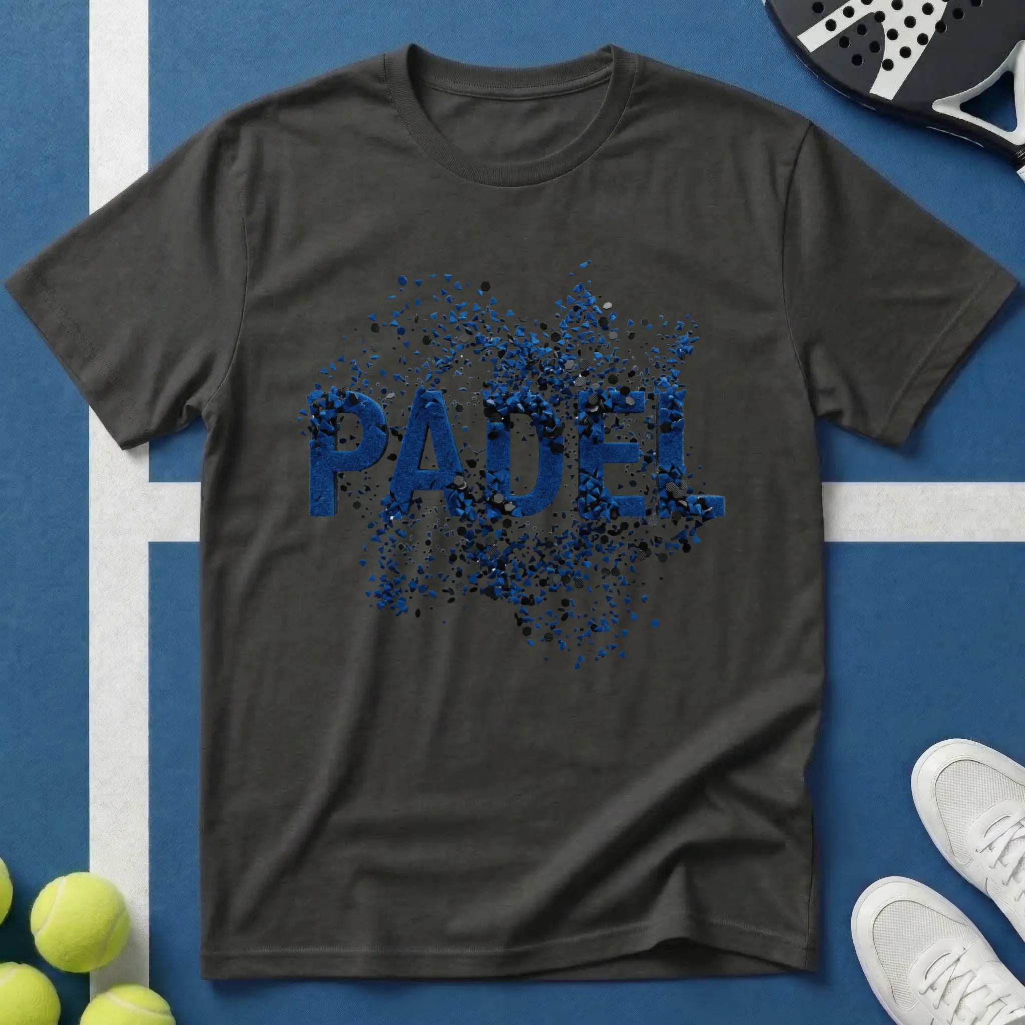 Padel Blaue 3D Explosion T-Shirt