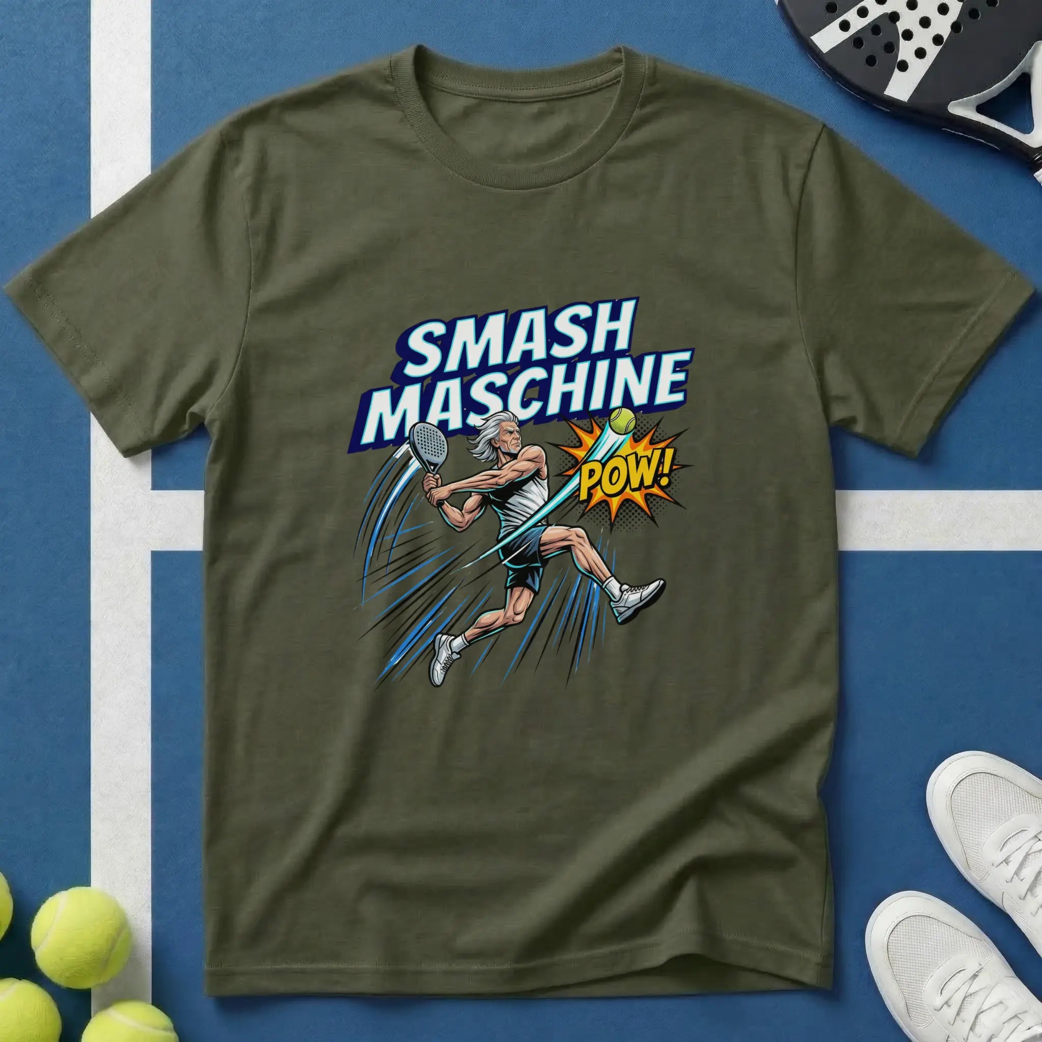 Smash Maschine Padel Pop-Art Comic Style T-Shirt