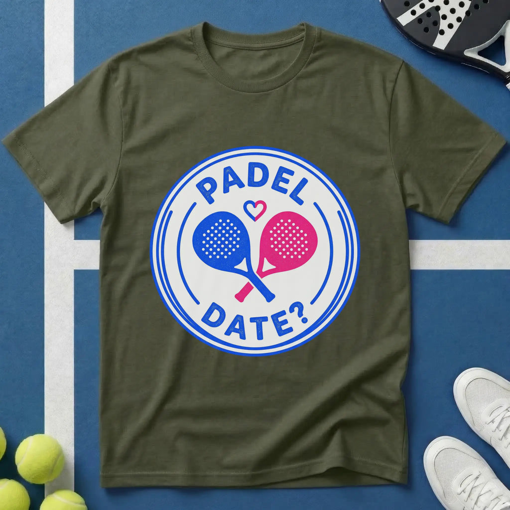 Padel Date Emblem in Blau T-Shirt