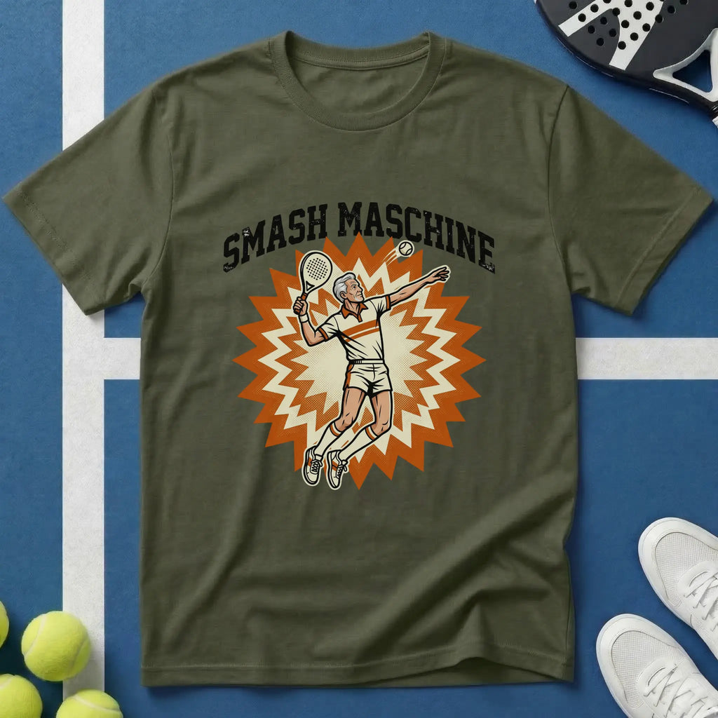 Smash Maschine Retro Vintage Padel T-Shirt