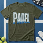 Padel 3D Glas Typografie T-Shirt