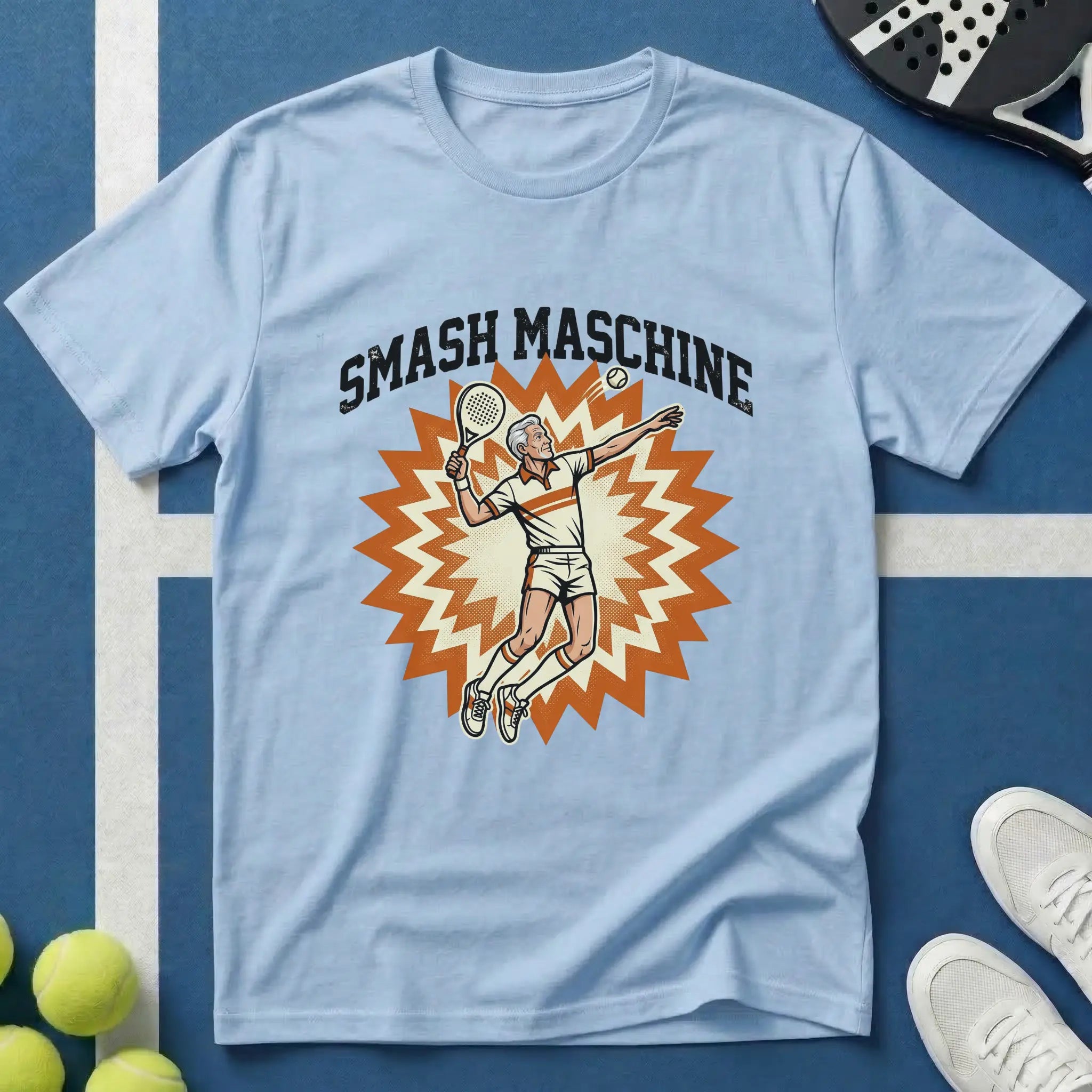Smash Maschine Retro Vintage Padel T-Shirt