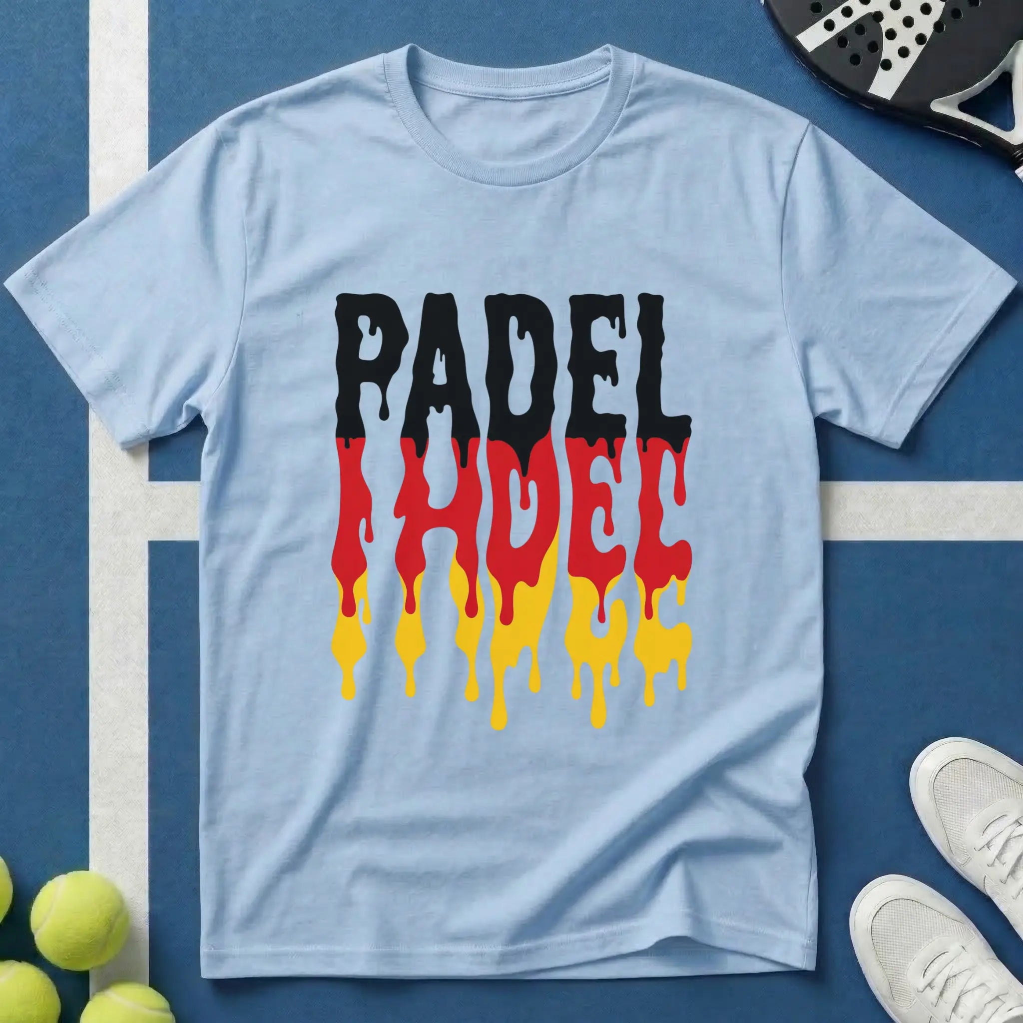 Padel Deutschland Farben Dripping Style T-Shirt