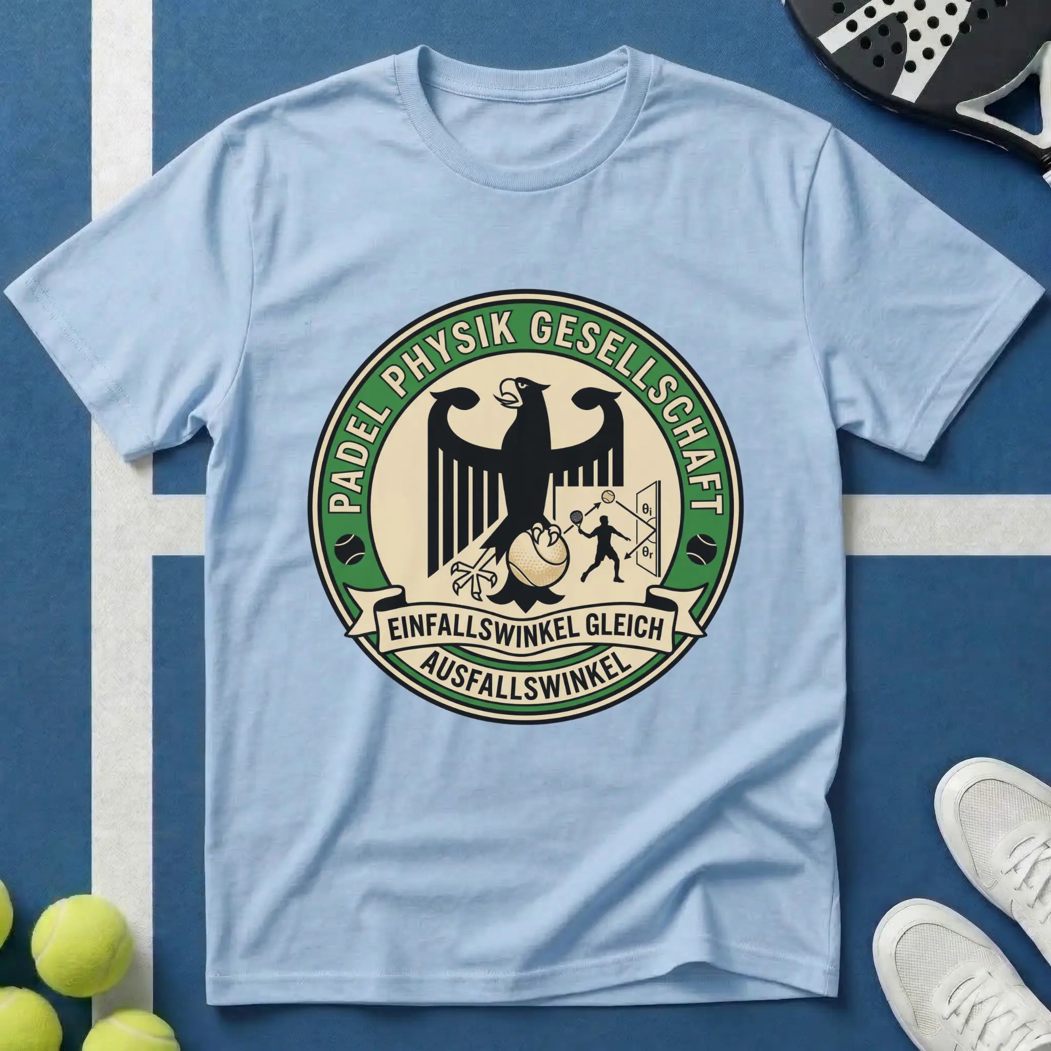 Padel Physik Gesellschaft Badge T-Shirt