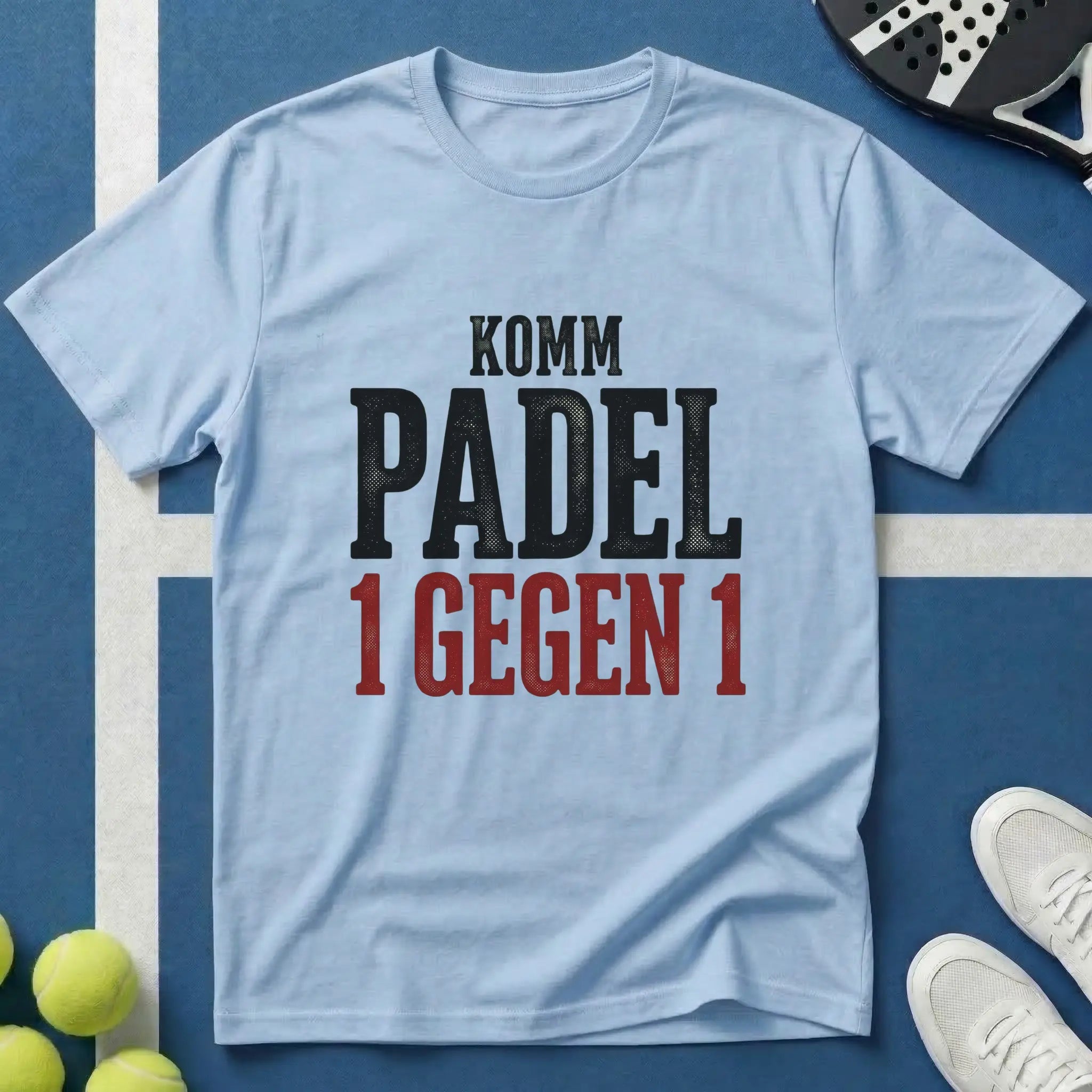 Komm Padel 1 Gegen 1 Typografie T-Shirt