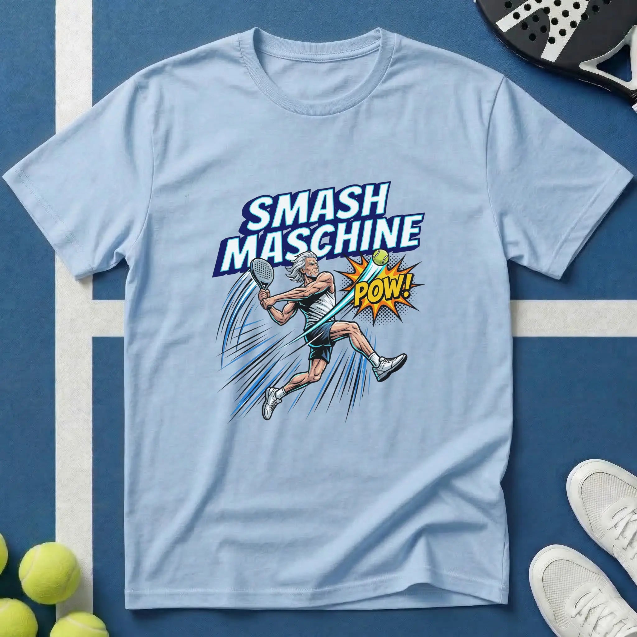 Smash Maschine Padel Pop-Art Comic Style T-Shirt