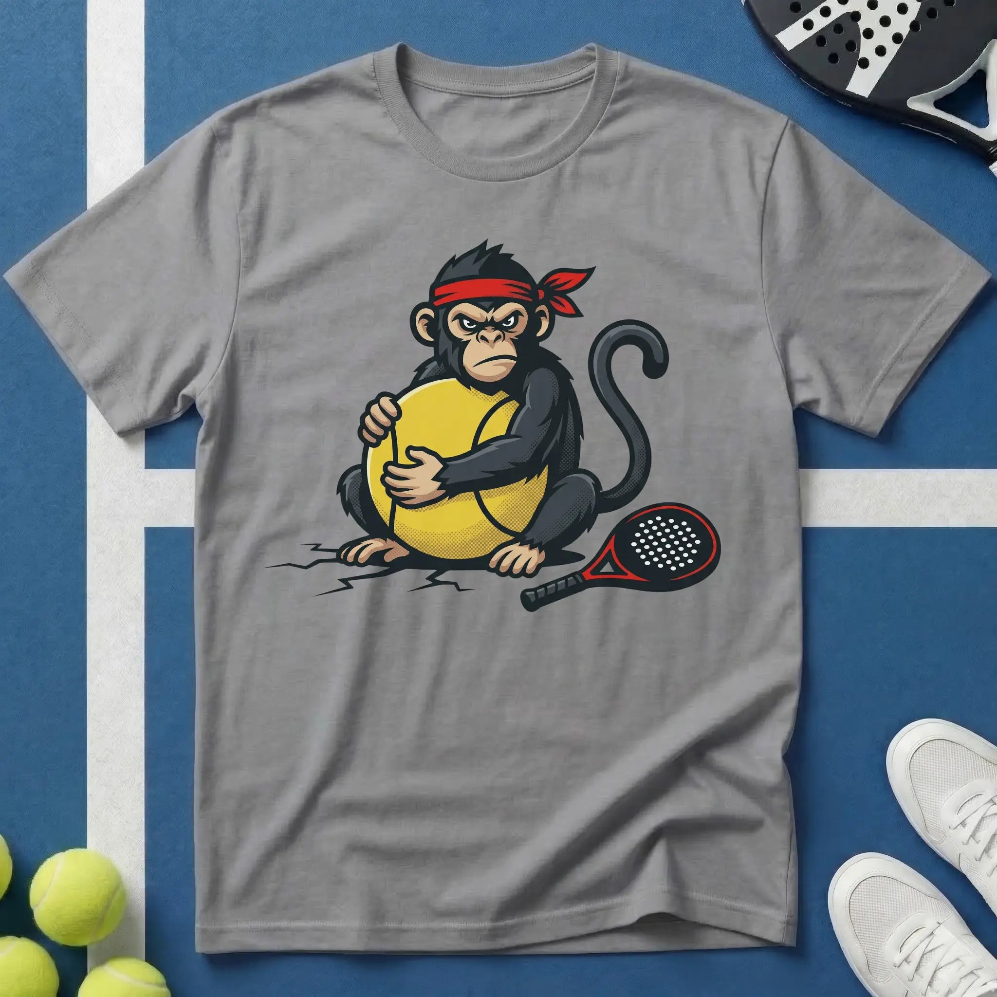 Padel Affe mit großem Ball T-Shirt