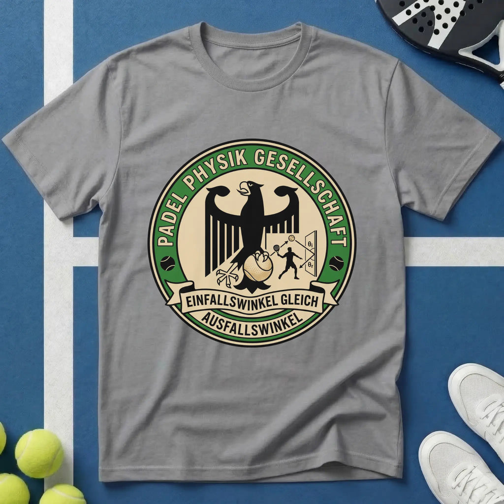 Padel Physik Gesellschaft Badge T-Shirt